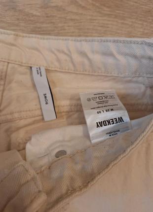 Молочні базові джинси weekday, розмір м.4 фото