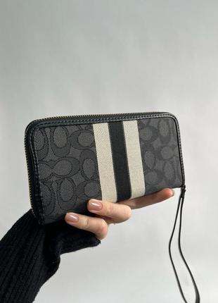 Гаманець coach dempsey large wallet in signature jacquard black5 фото