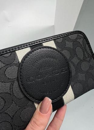 Гаманець coach dempsey large wallet in signature jacquard black6 фото