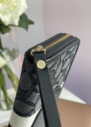 Гаманець coach dempsey large wallet in signature jacquard black7 фото