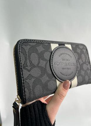 Гаманець coach dempsey large wallet in signature jacquard black