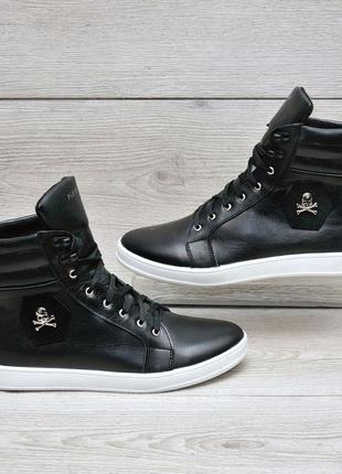 Шкіряні зимові черевики philipp plein 4