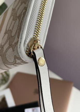 Гаманець coach dempsey large wallet in signature jacquard beige6 фото