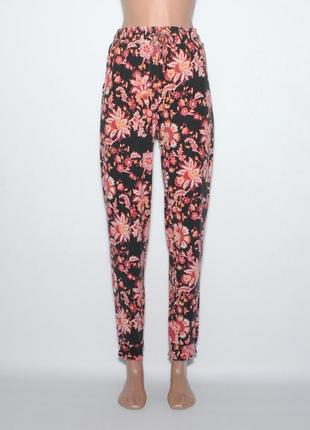 Літні трикотажні штани /джогери квітковий принт5 фото