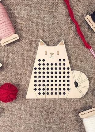 Вишивальна дощечка  "кіт" вишивка для початківців вишивка для дітей1 фото