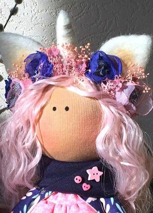 Волосы для куклы волнистые, трессы 25 см. розовые2 фото