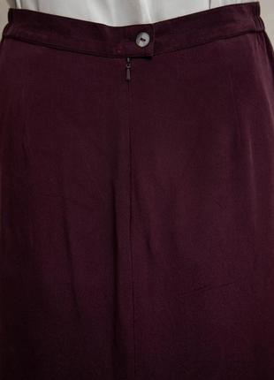 Шелковая юбка миди peter halm цвета марсала (на подкладке), gb 16, nl 42 (l-xl)3 фото