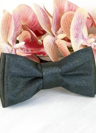 Краватка-метелик колір графіт з відливом2 фото
