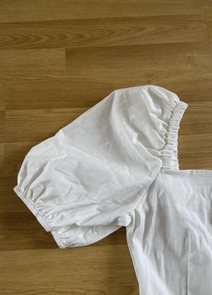 Льняное белое платье3 фото