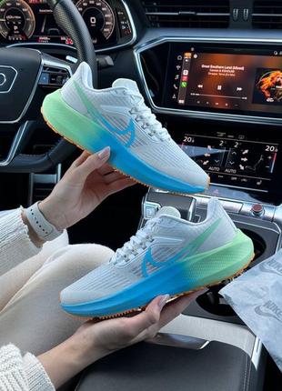 Женские кроссовки nike air zoom light gray orange green