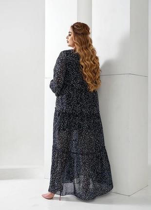 Довга шифонова сукня в квітковий принт