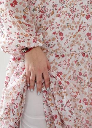 Довга шифонова сукня в квітковий принт