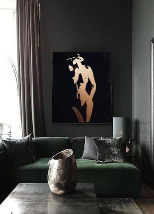 Абстрактна картина серії "gold nude art" оголена жінка