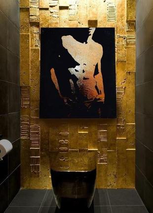 Абстрактна картина серії "gold nude art" оголений чоловік 21 фото