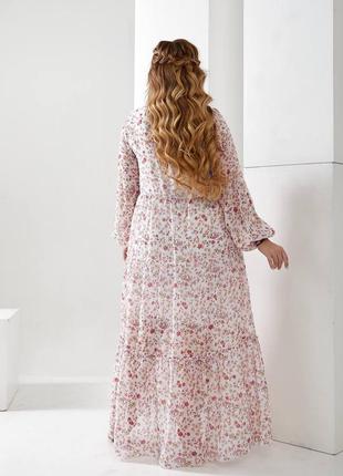 Красивое длинное платье в цветочный принт9 фото