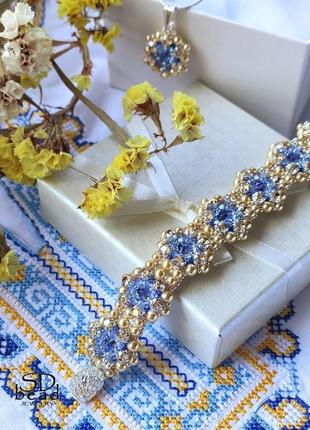Комплект з кристалів та перлів swarovski