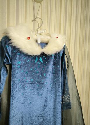 Карнавальна сукня ельзи крижане серце велюрова холодное сердце фрозен эльзы4 фото