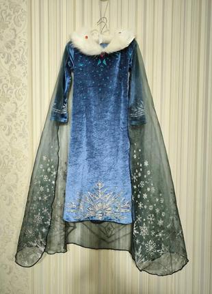Карнавальна сукня ельзи крижане серце велюрова холодное сердце фрозен эльзы3 фото
