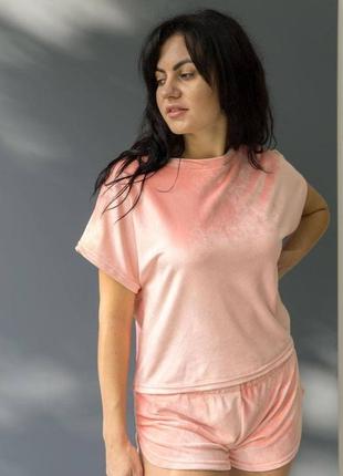 Женский комплект для сна футболка + шорты2 фото