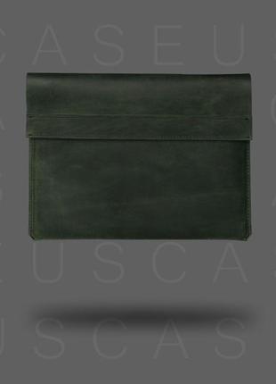 Кожаный чехол для macbook caseus зеленый2 фото