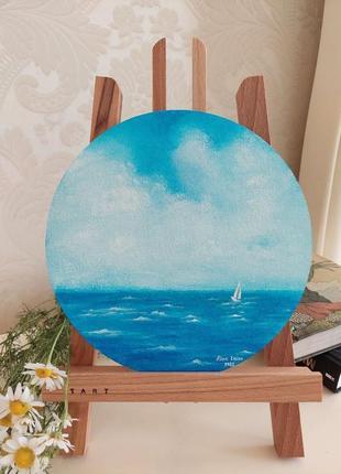 Интерьерная картина «одиночка», картина море и кораблик2 фото