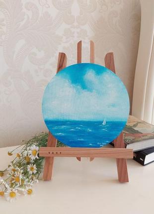 Интерьерная картина «одиночка», картина море и кораблик5 фото