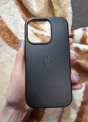 Чохол чехол  шкіряний  leather case magsafe для apple iphone 14 pro4 фото