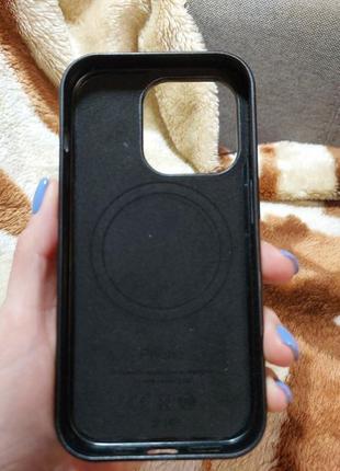 Чохол чехол  шкіряний  leather case magsafe для apple iphone 14 pro5 фото