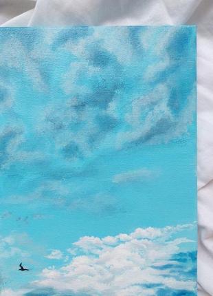 Авторская интерьерная картина "вне облаков", 25х35 см, холст, масло4 фото