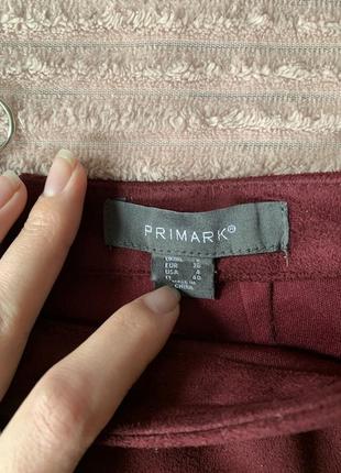 Спідниця вельветова міні юбка бордо 36 primark3 фото