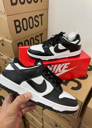 Кросівки nike sb dunk low panda white black2 фото