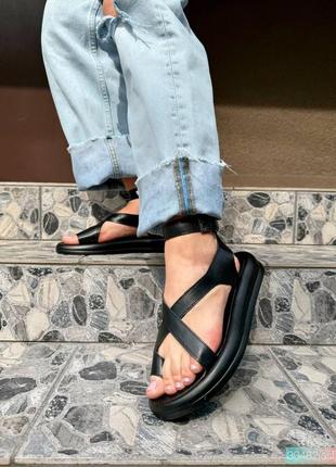 Сандалі new чорна шкіра \ шкіряні жіночі сандалі2 фото