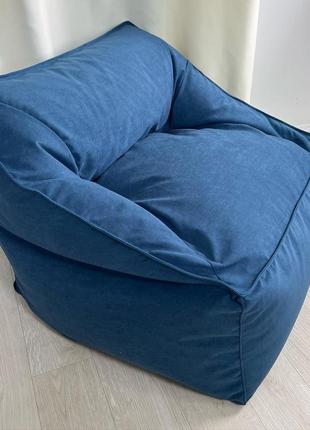 Бескаркасное кресло мешок релакс из мебельной ткани велюр5 фото