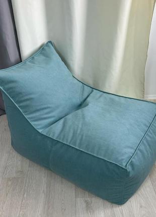 Бескаркасное кресло лежак 120*90 из мебельной ткани велюр2 фото
