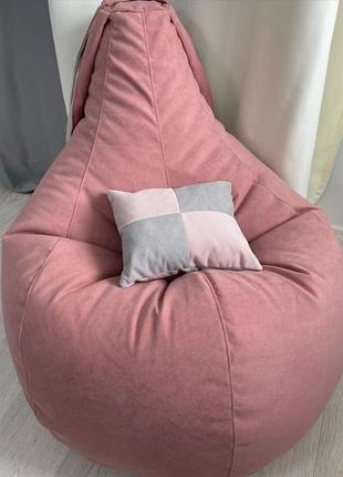 Бескаркасное кресло мешок зайка м из мебельной ткани велюр2 фото