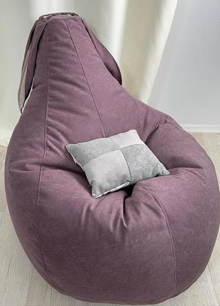 Бескаркасное кресло мешок зайка м из мебельной ткани велюр3 фото
