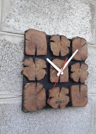 Настенные часы из старого дуба, необычные настенные часы, деревянные часы3 фото