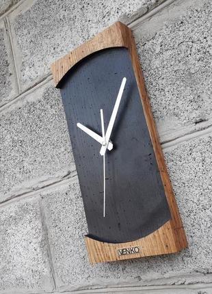 Настенные часы из дуба, уникальные настенные часы, необычные настенные часы4 фото