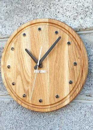 Дубовые круглые деревянные часы, настенные часы, уникальные часы, деревянные часы2 фото