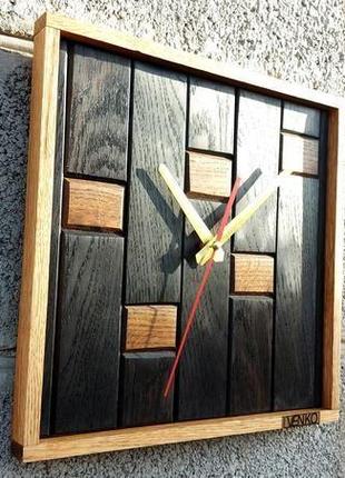 Дерев'яні годинник з мореного дуба, настінні годинники в сучасному дизайні7 фото