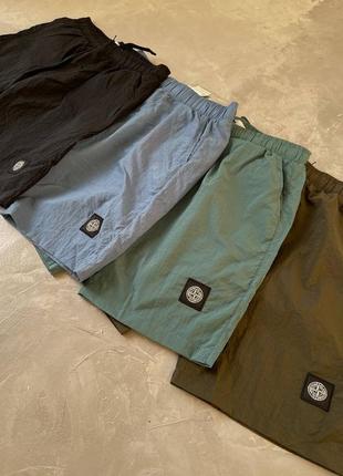 Шорты stone island черные / зеленые / синие / коричневые мужские10 фото