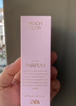 Духи женские zara peach glow 30ml , новые запечатанные1 фото