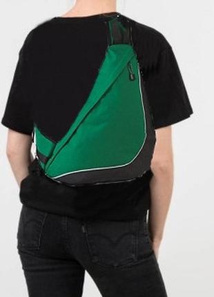 Міський рюкзак на одне плече 15l halfar зелений із чорним3 фото