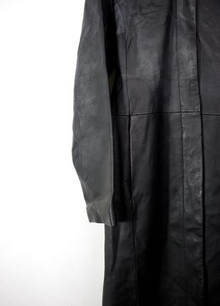 Чорне вінтажне шкіряне пальто t.a.l.c. шкіряний довгий плащ3 фото