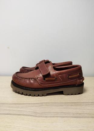 Дитячі коричневі шкіряні топсайдери туфлі черевики tex2 фото