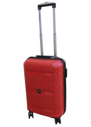 Пластикова маленька валіза з поліпропілену 40l my polo червона2 фото