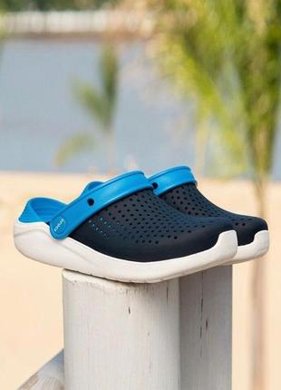 Крокс лайтрайд клог дитячі сині crocs literide clog kids navy/white1 фото