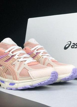 Женские кроссовки в стиле asics gel kahana 8 white purple pink асикс розовые весна-лето текстиль сетка 37-41 122442 фото