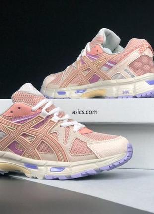 Женские кроссовки в стиле asics gel kahana 8 white purple pink асикс розовые весна-лето текстиль сетка 37-41 122443 фото