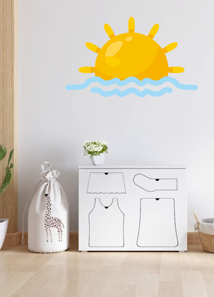 Вінілова інтер'єрна наклейка декор на стіну (шпалери) в дитячу кімнату "сонце з променями sun"1 фото